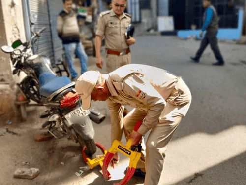 Action taken by Almora Police for violating traffic rules