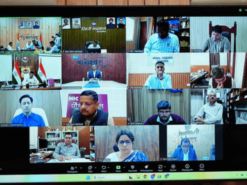 Image for CM Dhami held a virtual meeting with all district officials