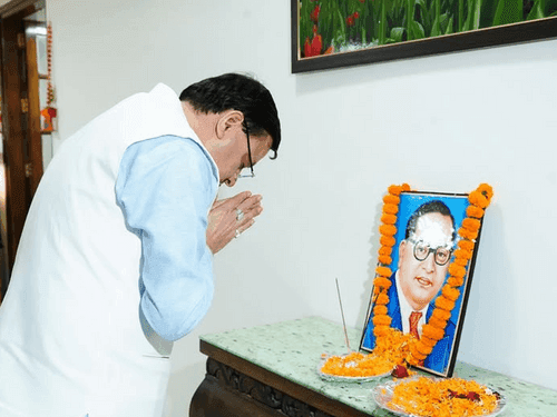 Image for CM Dhami paid tribute to Dr. Bhimrao Ambedkar