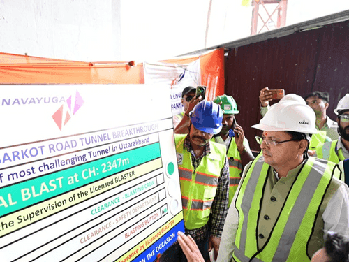 Image for CM Dhami participated in the breakthrough program of Silkyara Tunnel