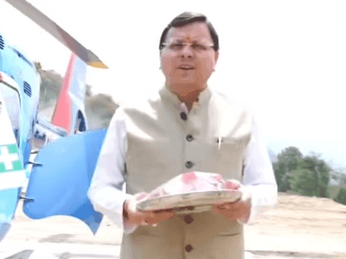 Image for CM Dhami participated in the Prana Pratishtha program here