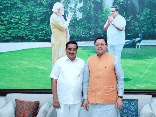 Image for CM Dhami meets Union Minister of Jal Shakti, C.R. Patil in New Delhi