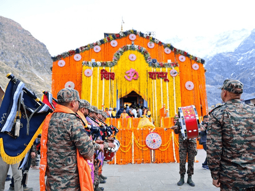 Kedarnath temple doors open with rituals, CM Dhami prays for prosperity and peace