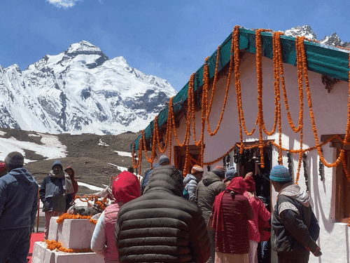 Image for Gates of the ancient Lord Shiva Temple at Adi Kailash Om Parvat opened for devotees