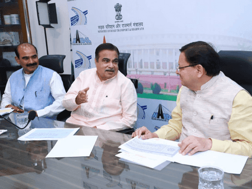 CM Dhami urges Nitin Gadkari for swift approval of Uttarakhand's road projects