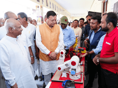 CM Dhami lays foundation stone for hostel at Saraswati Vidya Mandir