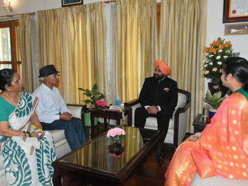 Today Governor Gurmeet Singh met the relatives of Lieutenant Commander Anant Kukreti at Raj Bhavan. 