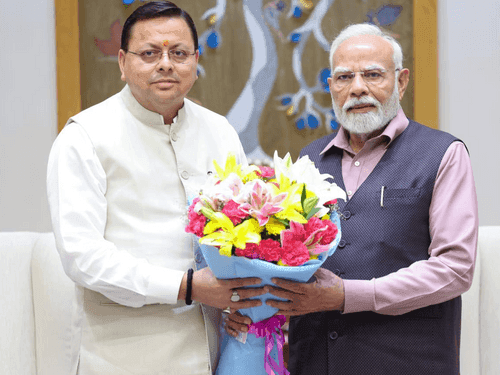 Image for CM Pushkar Singh Dhami paid a courtesy visit to Prime Minister Narendra Modi
