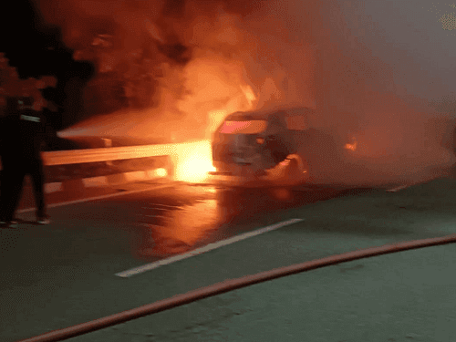 Image for Car catches fire in Harrawala, all three occupants safe