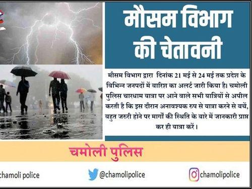 Rain alerts were issued in different districts of the state