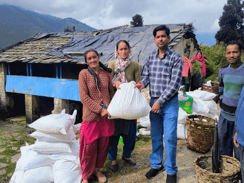 Image for Relief material distributed to disaster-affected families in Chamoli