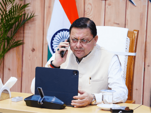 Image for CM Dhami reviews damage caused by heavy rainfall in Chamoli district