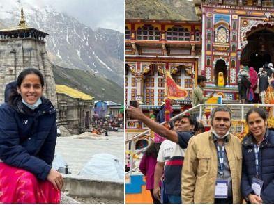 Indian badminton player Saina Nehwal visited Shri. Badri-Kedar Temple