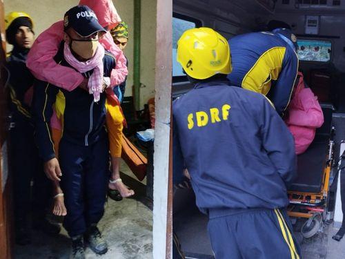 The rescue has done by the SDRF team when the health of the devotee deteriorated