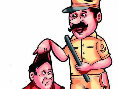 Youths playing hooters were heavier to push traffic police