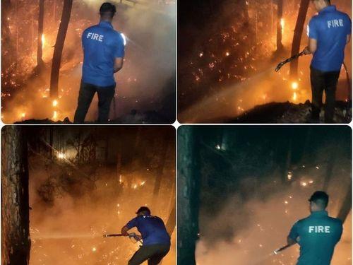 Fire service Bageshwar took immediate action to control the fierce fire in the forest of Mankot