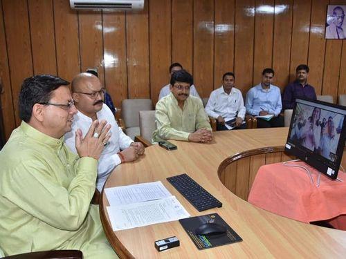 CM Dhami participated in the closing ceremony of Khelootsav through the virtual medium