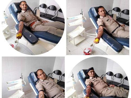Blood donation was done by policemen at Bauradi Hospital