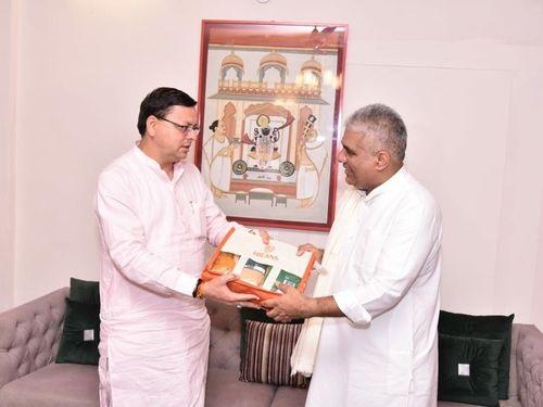 CM Dhami made a courtesy call on Union Forest and Environment Minister Bhupendra Yadav