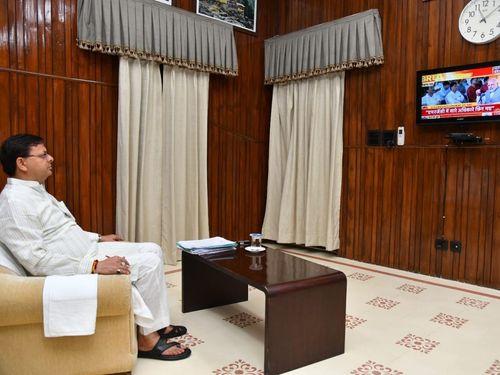 CM Dhami listens to PM Modi's 'Mann Ki Baat' program