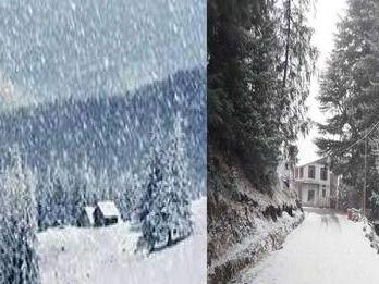 Snowfall on the high peaks of Mussoorie, Dhanaulti, Nainital