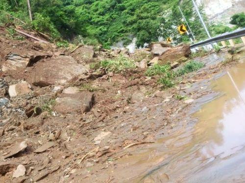 Road blocked due to debris