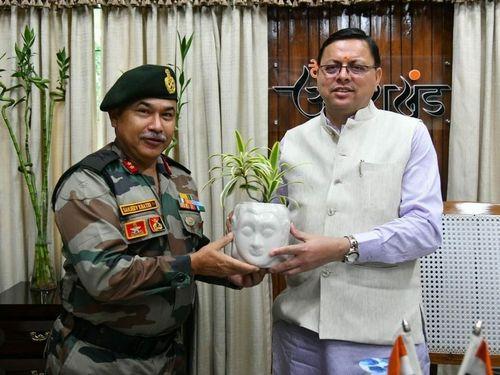 Sub Area Major General Sanjeev Khatri made a courtesy call on CM Dhami