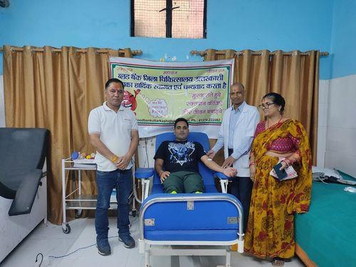 Introducing humanity by donating blood by firefighters