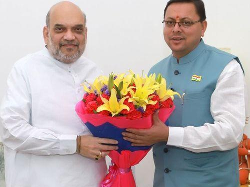 CM Dhami pays courtesy call to Union Home Minister Shri Amit Shah