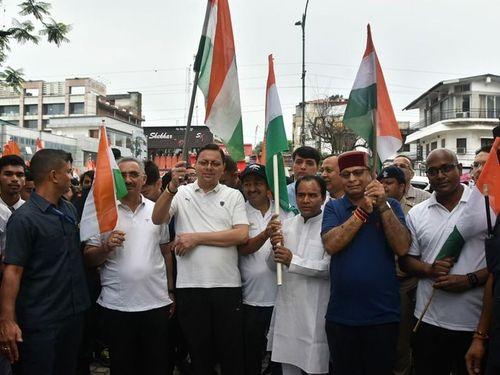 CM Dhami participated in the rally organized under the Har Ghar Tiranga Program