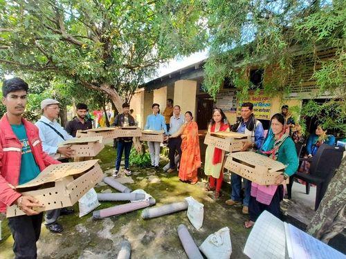 Distribution of 80 poultry units to the beneficiaries