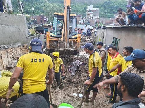 Rescue operation carried out by SDRF team after a house collapsed near Rajpur Road