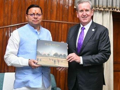 A courtesy call on CM Dhami by the High Commissioner of Australia, Mr. Barry O'Farrell