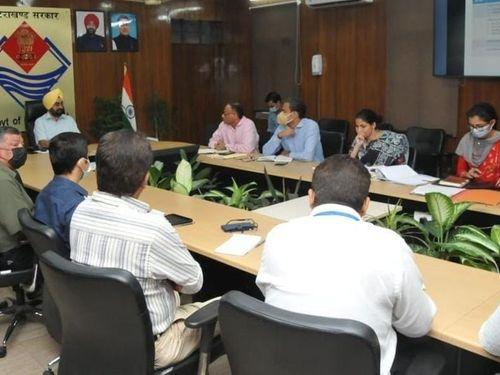 Chief Secretary Dr. S.S. Sandhu reviewed the heliports and helipads being built in the state