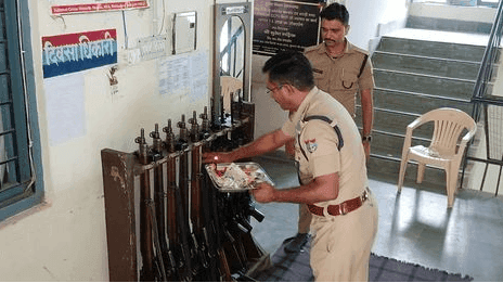 Weapons were worshiped on the auspicious occasion of Vishwakarma Day