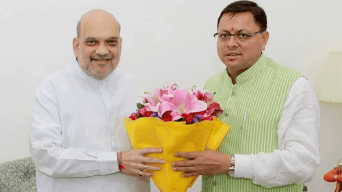 CM Dhami pays courtesy call to Home Minister Shri Amit Shah