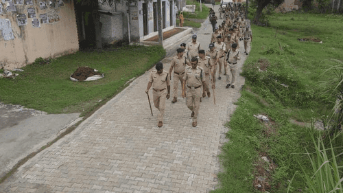 Flag march taken out by Haridwar Police