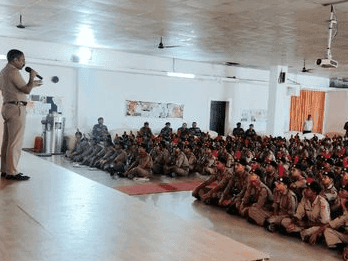 Information given to NCC students regarding traffic rules and road safety rules