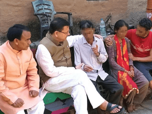 CM Dhami met Ankita Bhandari's family members at Dobh Shrikot, Pauri