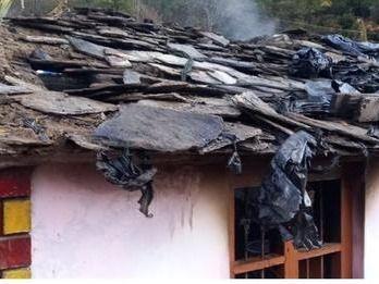 Fire broke out in a house in Rain village, old woman died