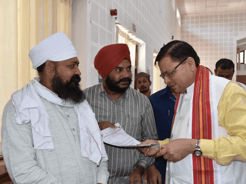 CM Dhami met people from different areas and listened to their problems