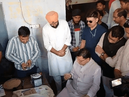 CM Dhami did surprise inspection of SMI Paddy Purchase Center