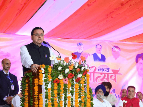 CM Dhami participated in the program 'Ek Diya Mera Bhi Dedicated to the Lord'