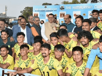 CM Dhami addressed the players at the closing ceremony of the football tournament