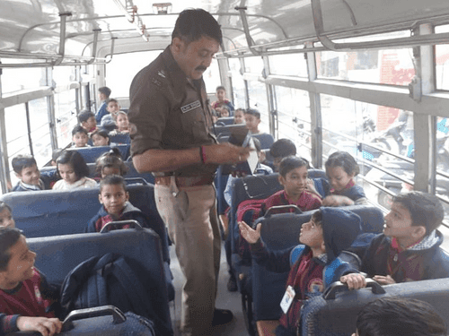 On Children's Day, children were stunned to find SSP Haridwar in their school bus.