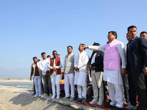 Image for CM Dhami did on-site inspection of flood control works