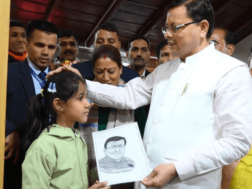 CM Dhami inaugurated the Government Library at Mall Road Almora