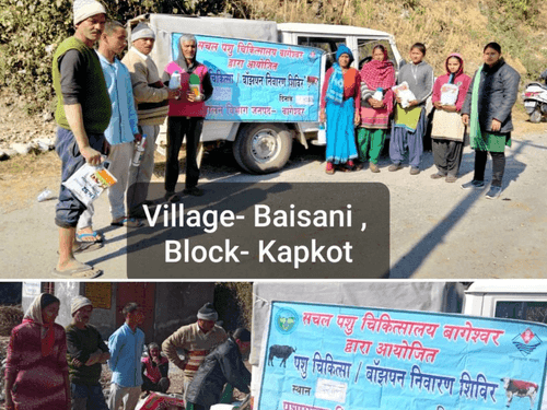 Mobile veterinary camp was organized in village Baisni