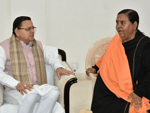 Former Union Minister Uma Bharti met CM Dhami