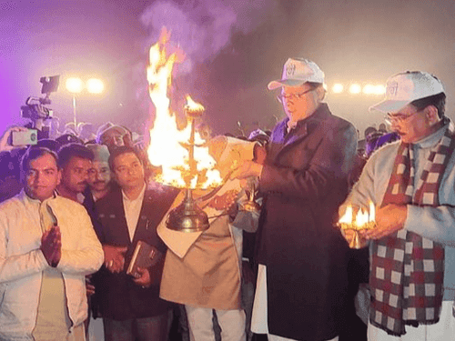 CM Dhami participated in the evening aarti of Maa Sharda